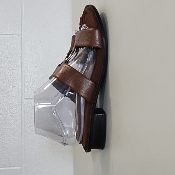 Brown Women's Slide in Sandals with Silver Sueded Cushion Insole Rubber Bottom - Picture 2 of 9